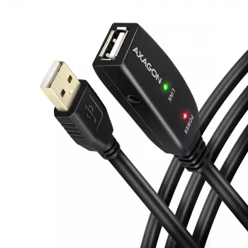Axagon ADR-215 USB 2.0 A-M -> A-F aktīvs pagarinātājs/atkārtotāja kabelis 15m