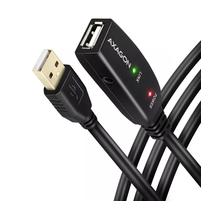 Axagon ADR-215 USB 2.0 A-M -> A-F aktīvs pagarinātājs/atkārtotāja kabelis 15m