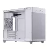 PC case ASUS AP201 PRIME CASE TG balta Mini Tower — micro ATX, rūdīts stikls, 3×3,5 collu nodalījumi, 1×2,5 collu, USB-A×2, USB-C×1