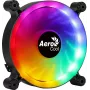 AEROCOOL 120 mm datora korpusa ventilators SPECTRO12 RGB, 12 V, 1000 RPM, 3,6 W, Molex, pretvibrācijas, uzmavas gultnis, melns