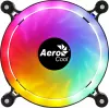 AEROCOOL 120 mm datora korpusa ventilators SPECTRO12 RGB, 12 V, 1000 RPM, 3,6 W, Molex, pretvibrācijas, uzmavas gultnis, melns