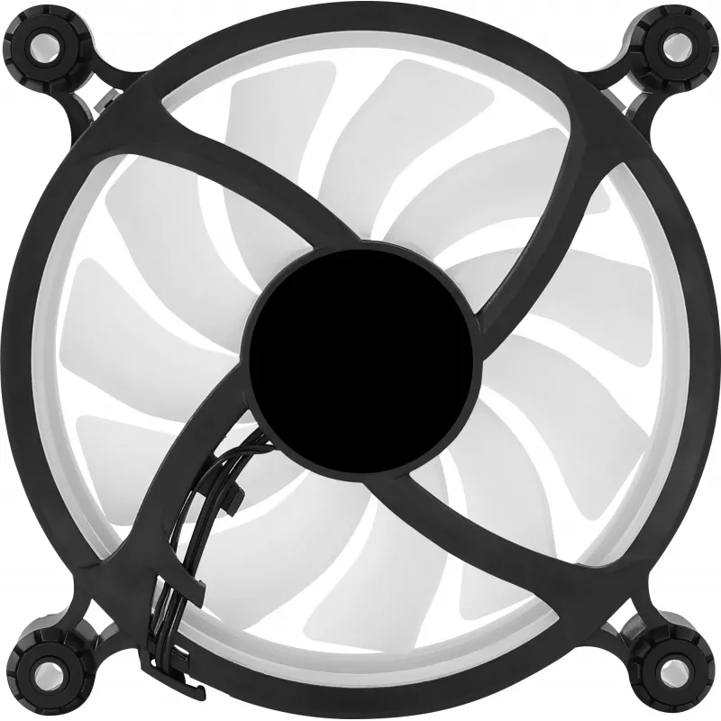AEROCOOL 120 mm datora korpusa ventilators SPECTRO12 RGB, 12 V, 1000 RPM, 3,6 W, Molex, pretvibrācijas, uzmavas gultnis, melns