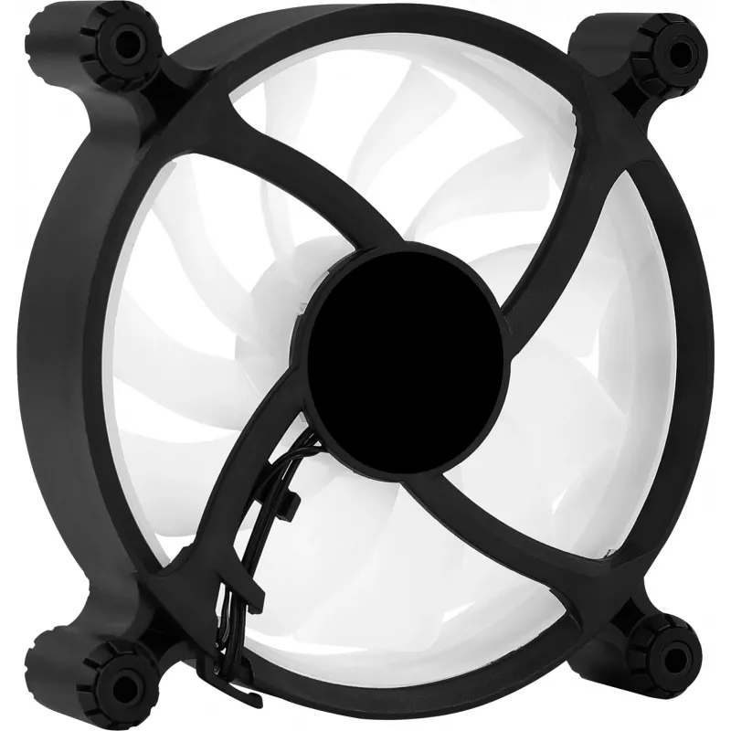 AEROCOOL 120 mm datora korpusa ventilators SPECTRO12 RGB, 12 V, 1000 RPM, 3,6 W, Molex, pretvibrācijas, uzmavas gultnis, melns