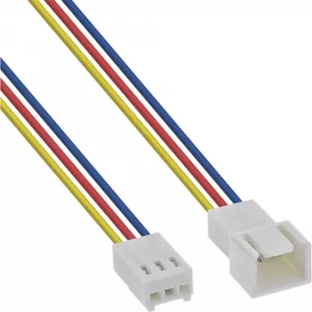 InLine ventilatora kabeļa pagarinājums, 3 kontaktu Molex vīrišķais/siev. savienotājs, garums 0,60 m