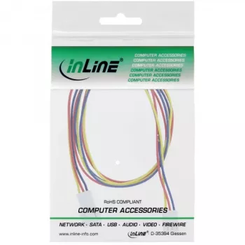 InLine ventilatora kabeļa pagarinājums, 3 kontaktu Molex vīrišķais/siev. savienotājs, garums 0,60 m