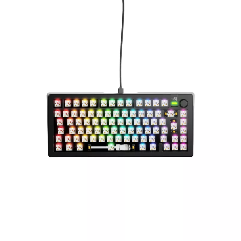 Glorious Gaming GMMK 3 75% Barebones Wired Melns - ISO, 75%, Vadu, USB, RGB LED, Melns