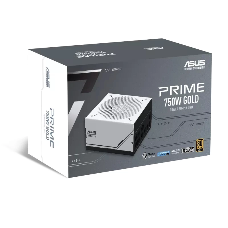 ASUS Prime 750W Gold ( AP-750G ) barošanas bloks 20+4 pin ATX ATX Melns, Balts