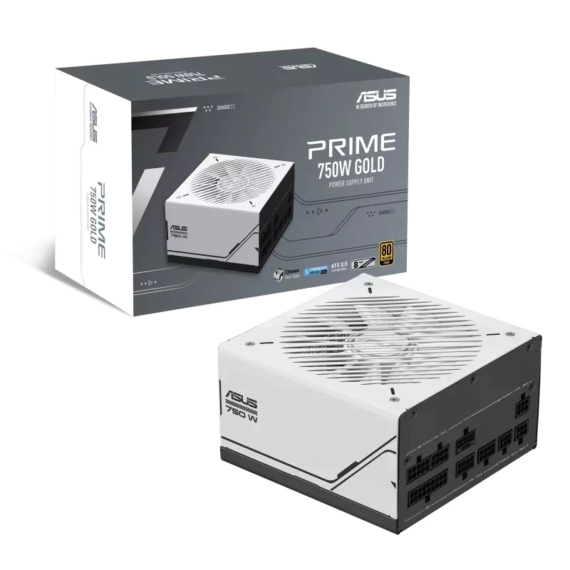 ASUS Prime 750W Gold ( AP-750G ) barošanas bloks 20+4 pin ATX ATX Melns, Balts
