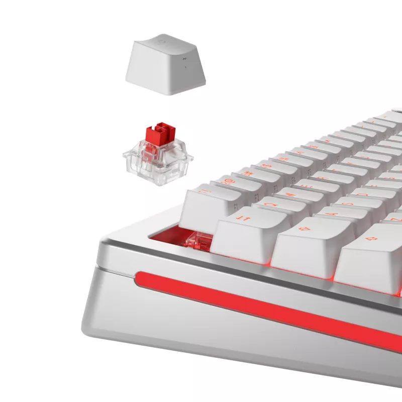 GLORIOUS Fox HE tastatūras slēdži — 36 gabali, polikarbonāts, sarkans caurspīdīgs, saderīgs ar GMMK 3 HE