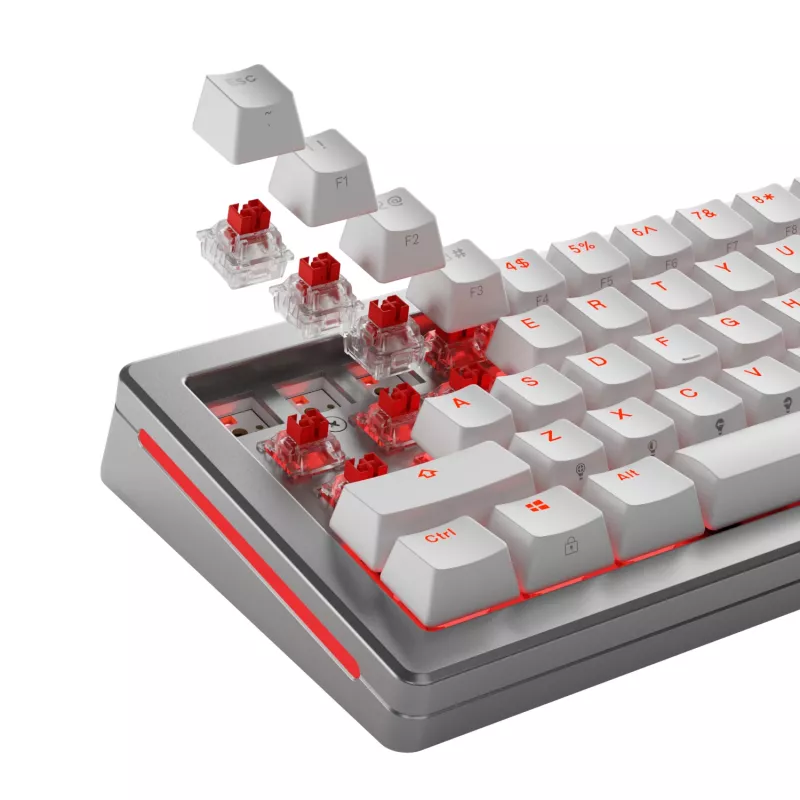 GLORIOUS Fox HE tastatūras slēdži — 36 gabali, polikarbonāts, sarkans caurspīdīgs, saderīgs ar GMMK 3 HE