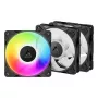 120 mm PWM A‑RGB korpusa ventilatori 3 komplektā, Arctic Freezer P12 Pro A‑RGB — 131 m³/h, šķidruma dinamiskais gultnis, melns/balts