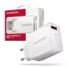 Axagon ACU-QC19W sienas lādētājs 1x QC3.0/AFC/FCP/SMART 19W balts