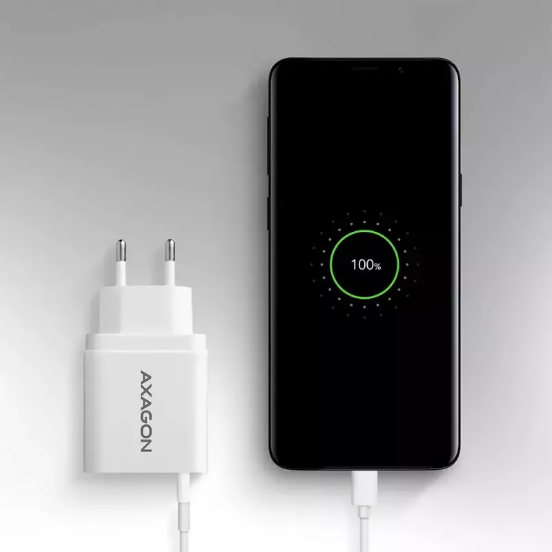 Axagon ACU-QC19W sienas lādētājs 1x QC3.0/AFC/FCP/SMART 19W balts
