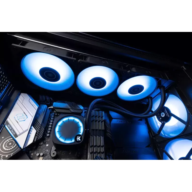Šķidruma dzesētājs EK Water Blocks Nucleus AIO CR360 Lux D-RGB 12 cm melns