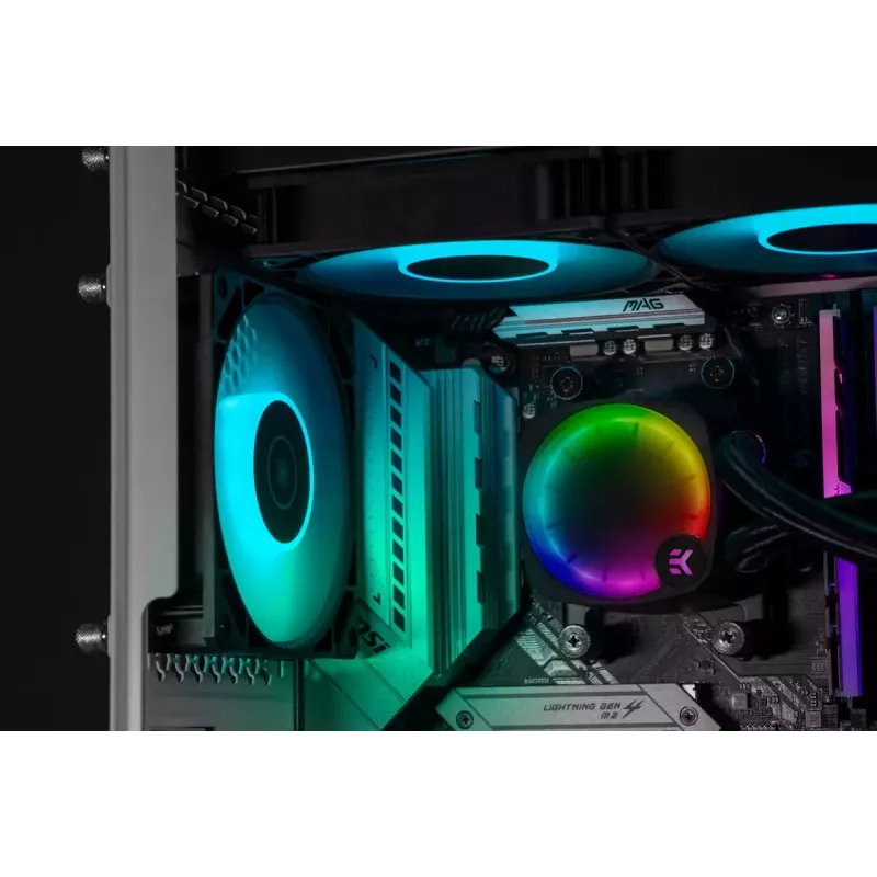 Šķidruma dzesētājs EK Water Blocks Nucleus AIO CR360 Lux D-RGB 12 cm melns