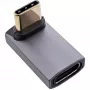 InLine USB4 adapteris, USB-C vīrišķais/sieviešu leņķveida uz augšu/uz leju, alumīnija, pelēks
