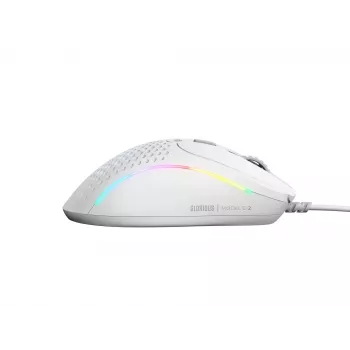 Glorious Gaming Glorious Model D 2 Wired - Matte balta, labās rokas, optiskā, USB Type-A, 26000 DPI, balta