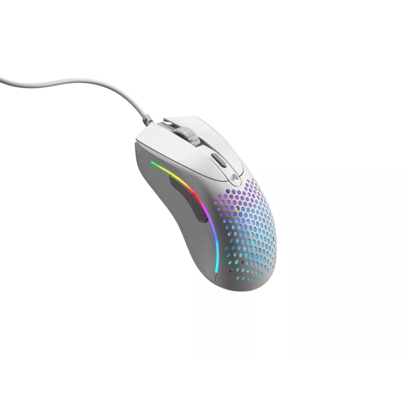 Glorious Gaming Glorious Model D 2 Wired - Matte balta, labās rokas, optiskā, USB Type-A, 26000 DPI, balta