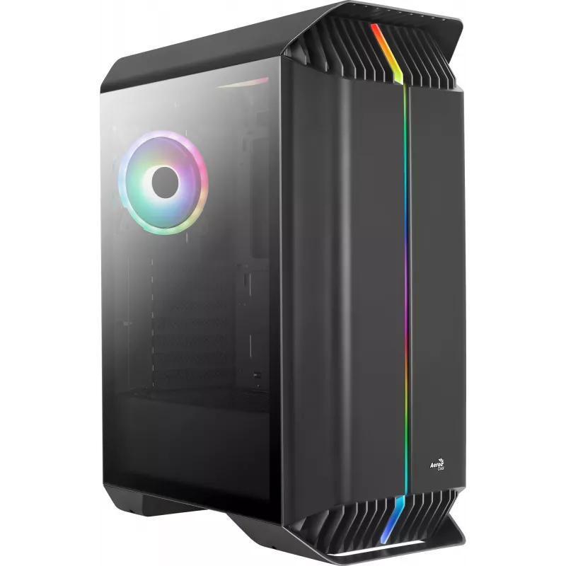 Aerocool GLADIATOR DUO ATX spēļu korpuss ar 3 x ARGB 12 cm ventilatoriem, Midi Tower, PC, melns, ATX, micro ATX, Mini-ITX, ABS, SPCC, spēlēm