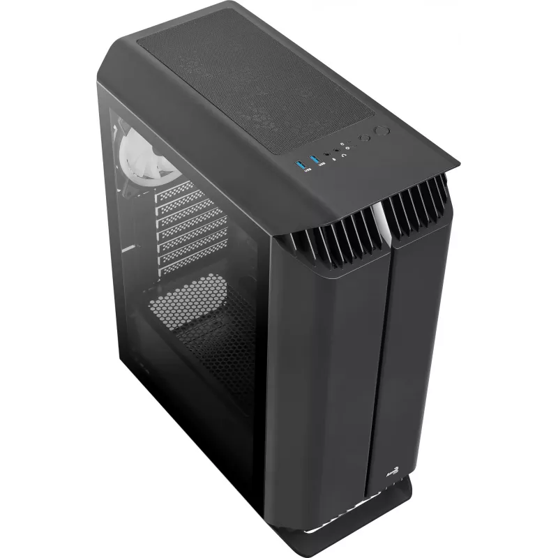 Aerocool GLADIATOR DUO ATX spēļu korpuss ar 3 x ARGB 12 cm ventilatoriem, Midi Tower, PC, melns, ATX, micro ATX, Mini-ITX, ABS, SPCC, spēlēm