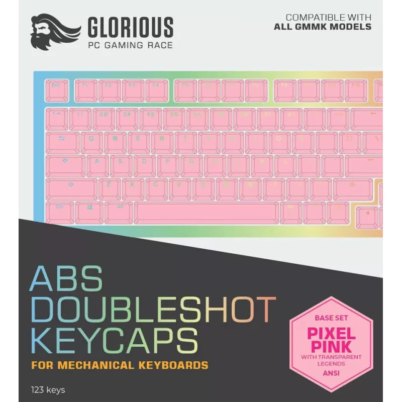tastatūra cap Glorious PC Gaming Race Doubleshot Keycaps V2