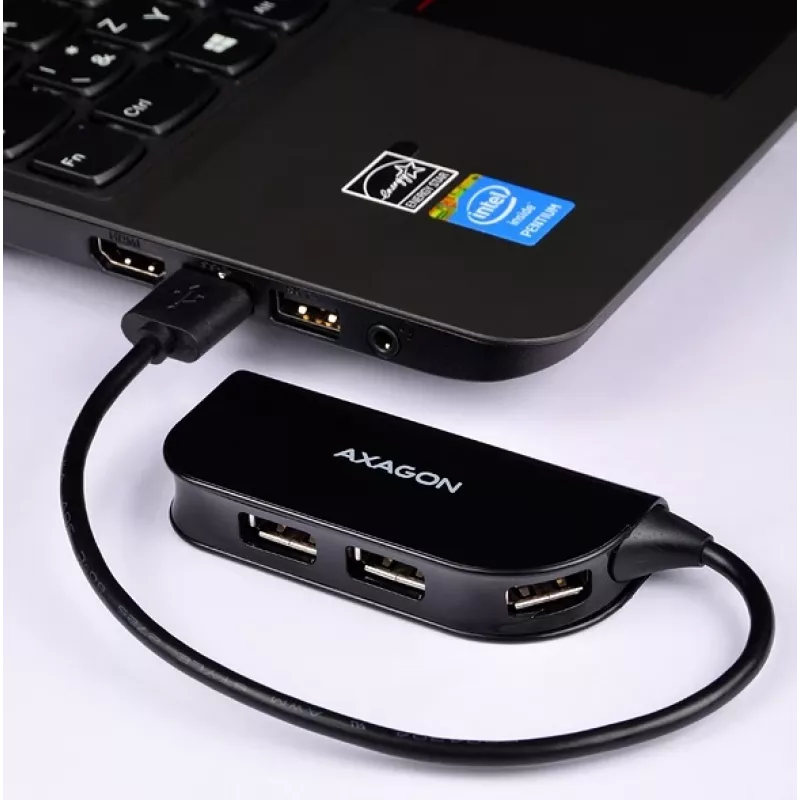 Axagon HUE-X4B saskarnes centrmezgls USB 2.0 480 Mbit/s Melns