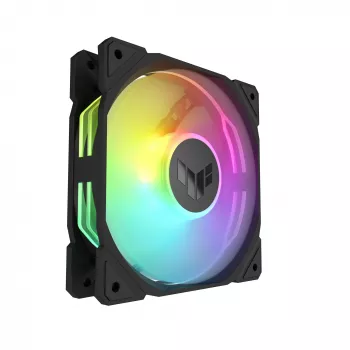 ASUS TUF Gaming TR120 ARGB Reverse ventilators, trīskāršs iepakojums — 3×120 mm, 2200 RPM, PWM, 2.75 mmH2O, 16 LEDs, melns