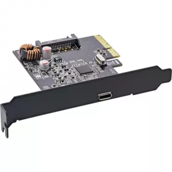 InLine interfeisa karte, USB 3.2 Gen.2x2, 1x USB-C, PCIe x4, PCIe, zema profila, PCIe 4.0, 100 mm, 1.28 mm, 120 mm