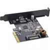 InLine interfeisa karte, USB 3.2 Gen.2x2, 1x USB-C, PCIe x4, PCIe, zema profila, PCIe 4.0, 100 mm, 1.28 mm, 120 mm
