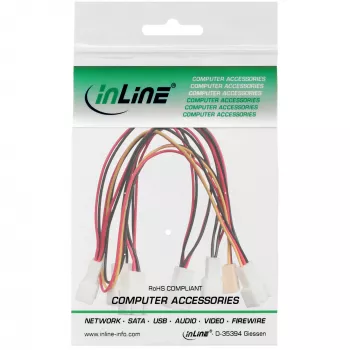 InLine ventilatora adaptera kabelis, Y-veida kabelis, 3 kontaktu Molex ligzda / 6x 3 kontaktu Molex spraudnis