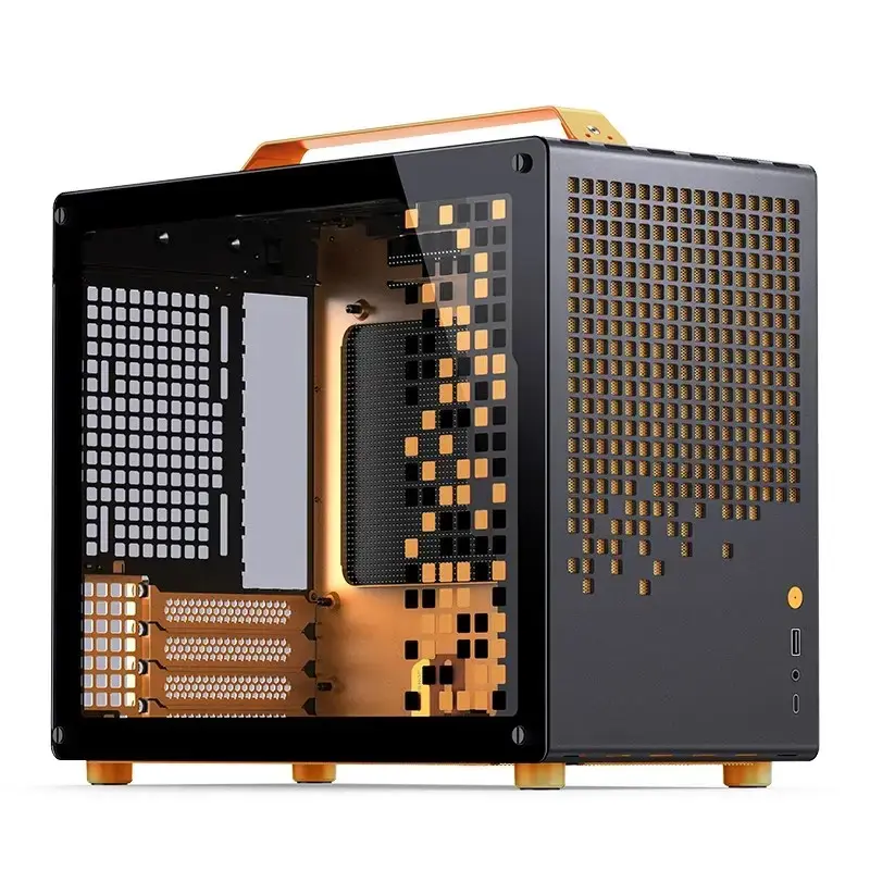 Datorkorpuss JONSPLUS MATX Handle Case Z20 - melns-oranžs