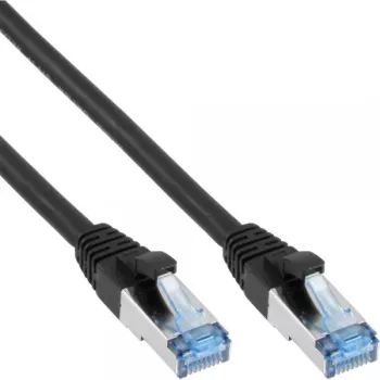 InLine komutācijas kabelis S/FTP PiMF Cat.6A bez halogēna 500MHz melns 0,5m