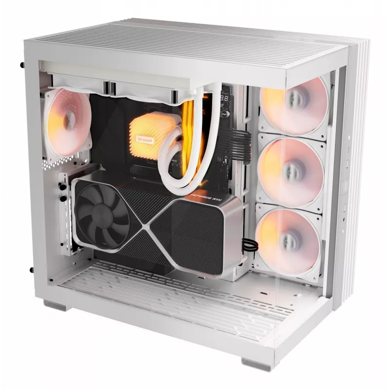 PC korpuss be quiet! LIGHT BASE 600 LX balta Midi Tower — ATX, sānu logs, ARGB priekšpuse, USB-C, atbalsta 360 mm radiatoru
