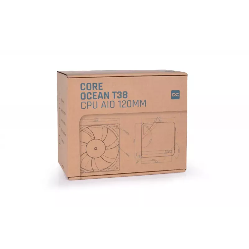 Šķidruma dzesēšanas komplekts Alphacool T38 12 cm Melns 2500 RPM Hidrauliskais