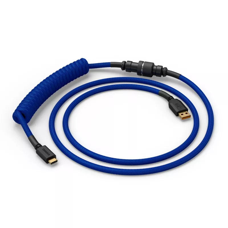 Spirālveida USB kabelis GLORIOUS mehāniskajām tastatūrām, GMMK Cobalt Blue GLO-KB-ACC-CBL-COIL-CBLU