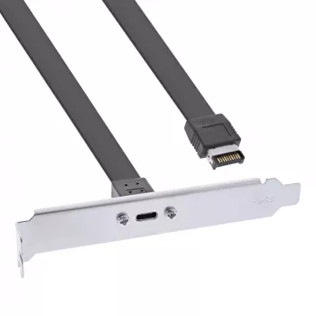 InLine PCI slota kronšteins, USB-C uz USB 3.2 priekšējā paneļa Key-A iekšējais, 0,3 m