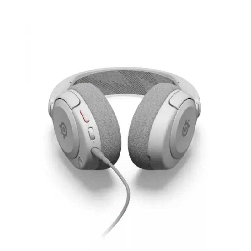 Austiņas STEELSERIES Arctis Nova 1 ar vadu 3,5 mm, binaurālas, balts, 1,2 m kabelis, noņemams, izvelkams mikrofons ar regulējamu statīvu