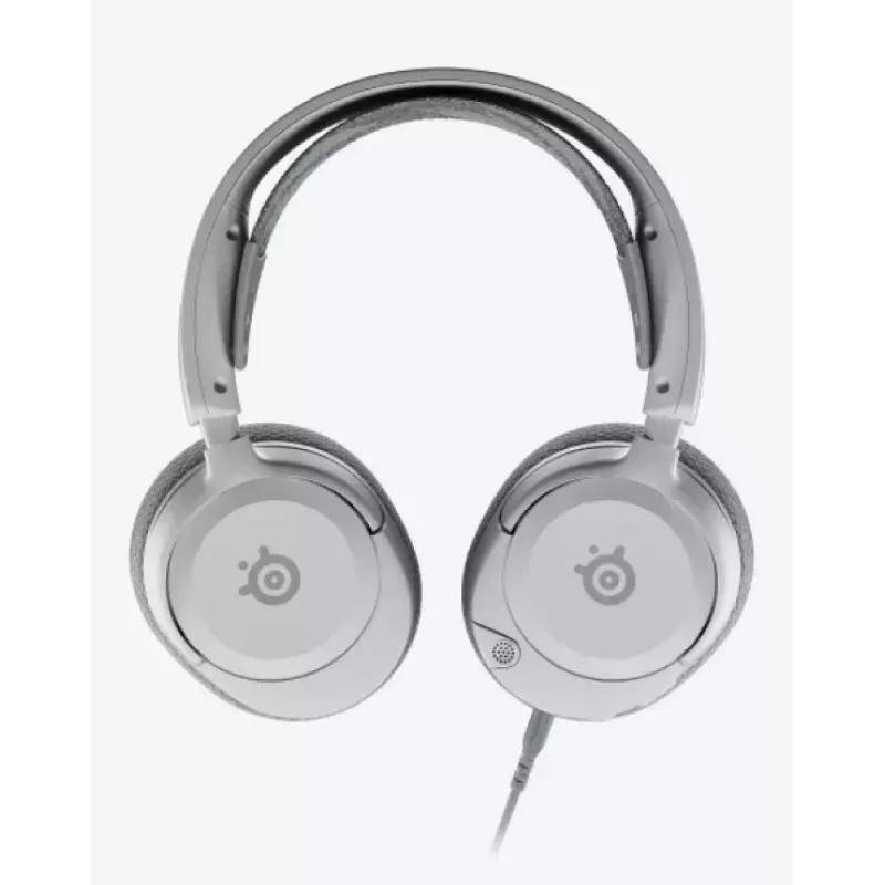 Austiņas STEELSERIES Arctis Nova 1 ar vadu 3,5 mm, binaurālas, balts, 1,2 m kabelis, noņemams, izvelkams mikrofons ar regulējamu statīvu