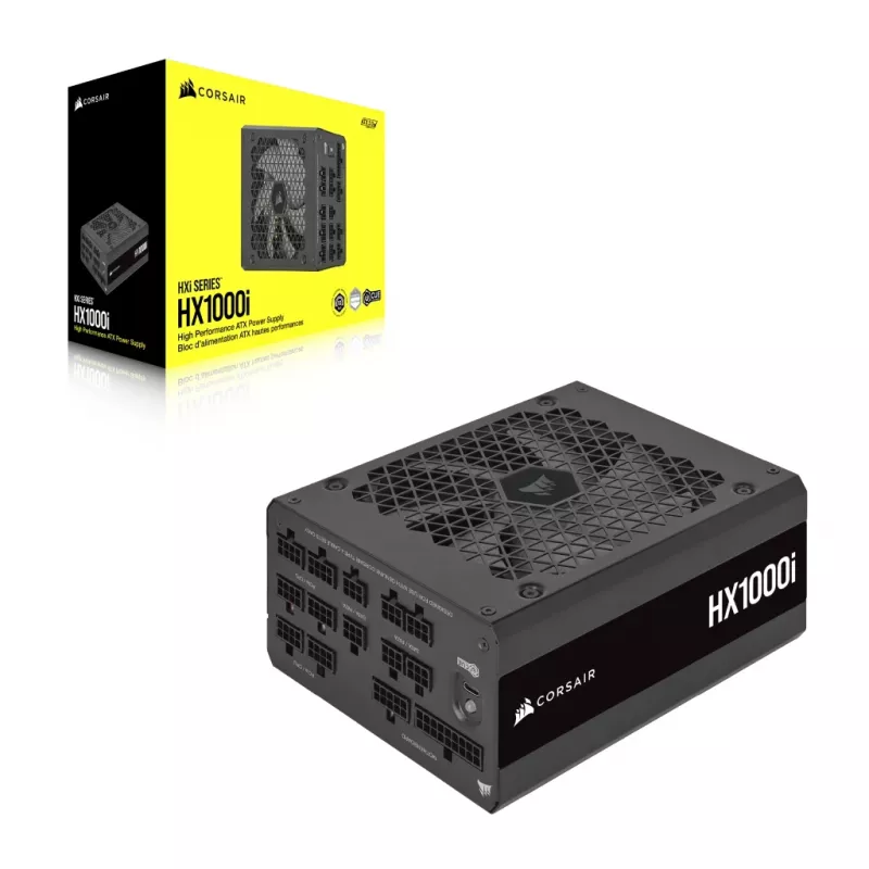 CORSAIR barošanas bloks - 1000 W - HX1000i - Pilnībā modulārs īpaši kluss Platinum ATX PC (ES)