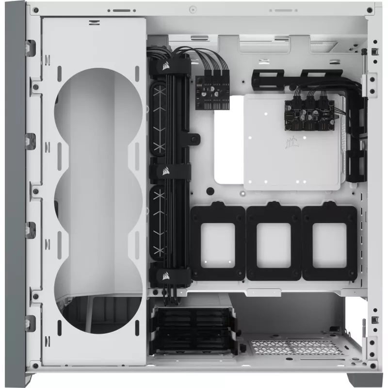 CORSAIR Icue 5000x RGB - Stikla paneļu vidējais torņa ATX dators Smart Case - Balts