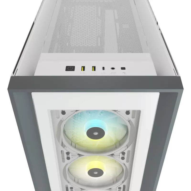CORSAIR Icue 5000x RGB - Stikla paneļu vidējais torņa ATX dators Smart Case - Balts