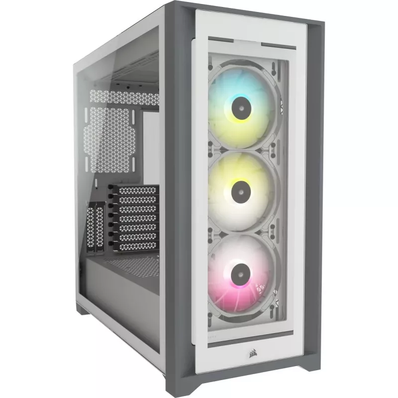 CORSAIR Icue 5000x RGB - Stikla paneļu vidējais torņa ATX dators Smart Case - Balts
