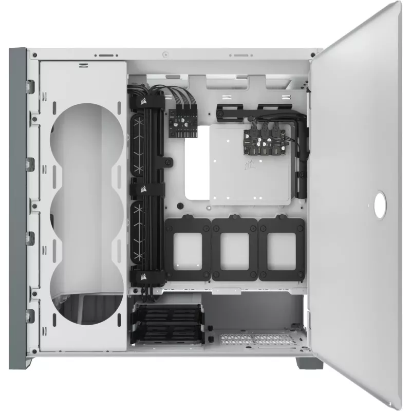 CORSAIR Icue 5000x RGB - Stikla paneļu vidējais torņa ATX dators Smart Case - Balts