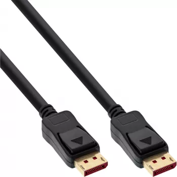 InLine DisplayPort 1.4 kabelis, 8K4K, melns, zelts, 1,5 m