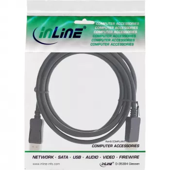 InLine DisplayPort 1.4 kabelis, 8K4K, melns, zelts, 1,5 m