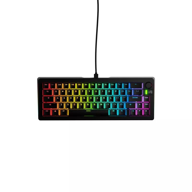 Mehāniskā spēļu tastatūra GLORIOUS GMMK 3 65% vadu USB, QWERTY US, RGB, melna
