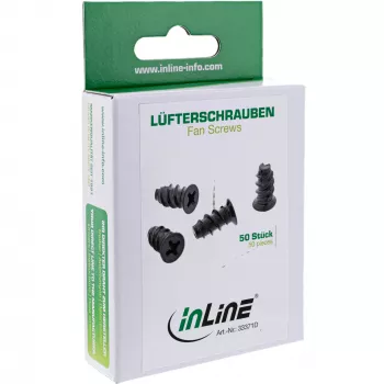 InLine ventilātora skrūves 5,0x10,0mm melnas 50 gab.