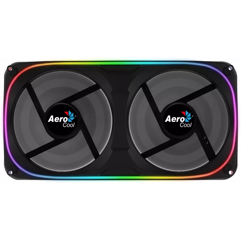 Aerocool ASTRO24 Dual Fan PC 12cm ARGB LED Antivibration Support Melns