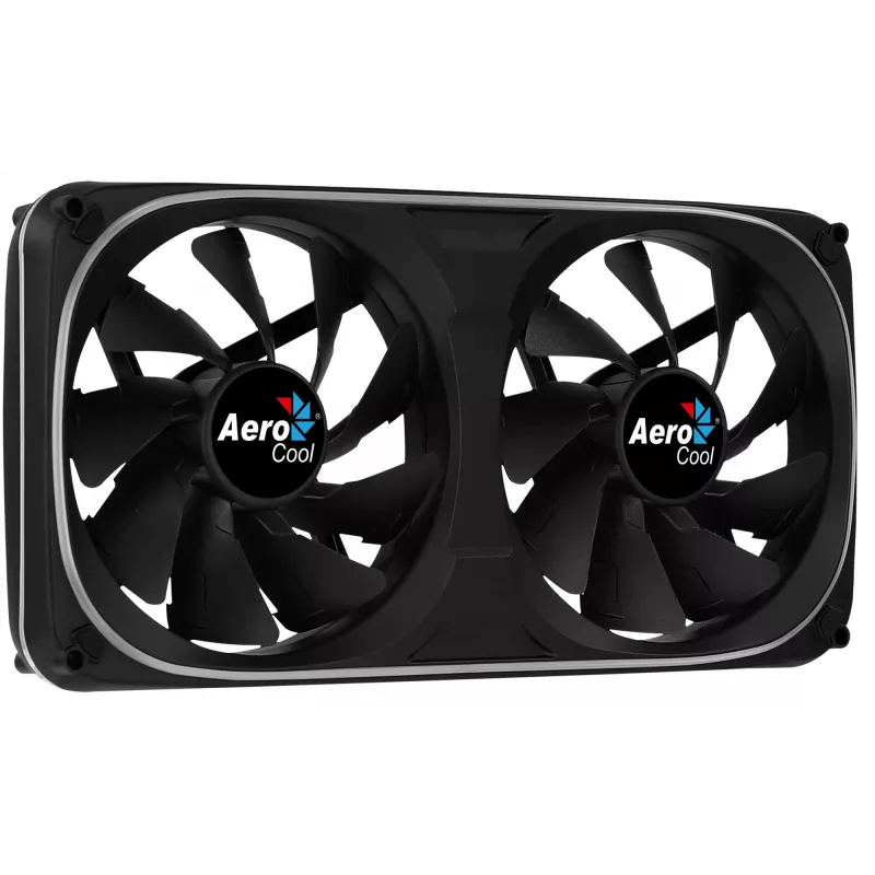 Aerocool ASTRO24 Dual Fan PC 12cm ARGB LED Antivibration Support Melns