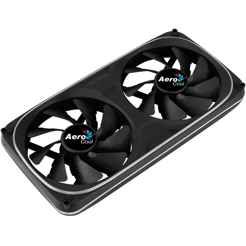 Aerocool ASTRO24 Dual Fan PC 12cm ARGB LED Antivibration Support Melns
